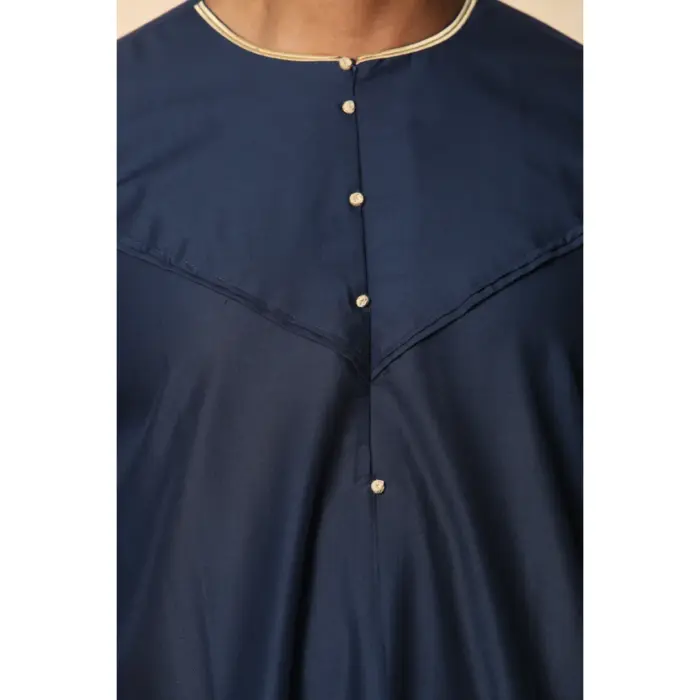 Men's Thobe Emirati Omani Jubba Islamic Clothing Muslim Kaftan Eid Robe Arab Gold Embroidery - Image 12