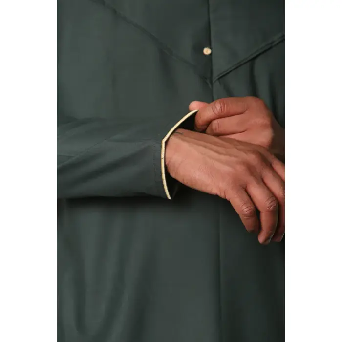 Men's Thobe Emirati Omani Jubba Islamic Clothing Muslim Kaftan Eid Robe Arab Gold Embroidery - Image 18