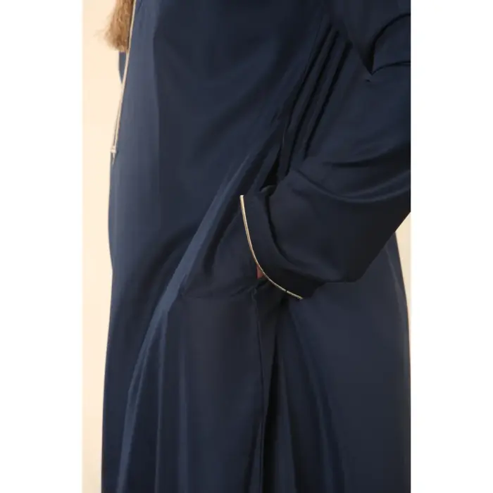 Men's Thobe Emirati Omani Jubba Islamic Clothing Muslim Kaftan Eid Robe Arab Gold Tassel Embroidery - Image 11