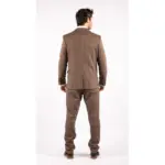 Mens Wool 3 Piece Check Suit Tweed Brown Tailored Fit Blinders Gatsby 1920s - Image 8