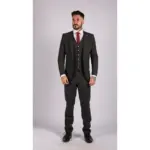 Mens Wool Tweed Suit 3 Piece Authentic 1920s Tailored Fit Classic - Image 2
