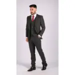 Mens Wool Tweed Suit 3 Piece Authentic 1920s Tailored Fit Classic - Image 3