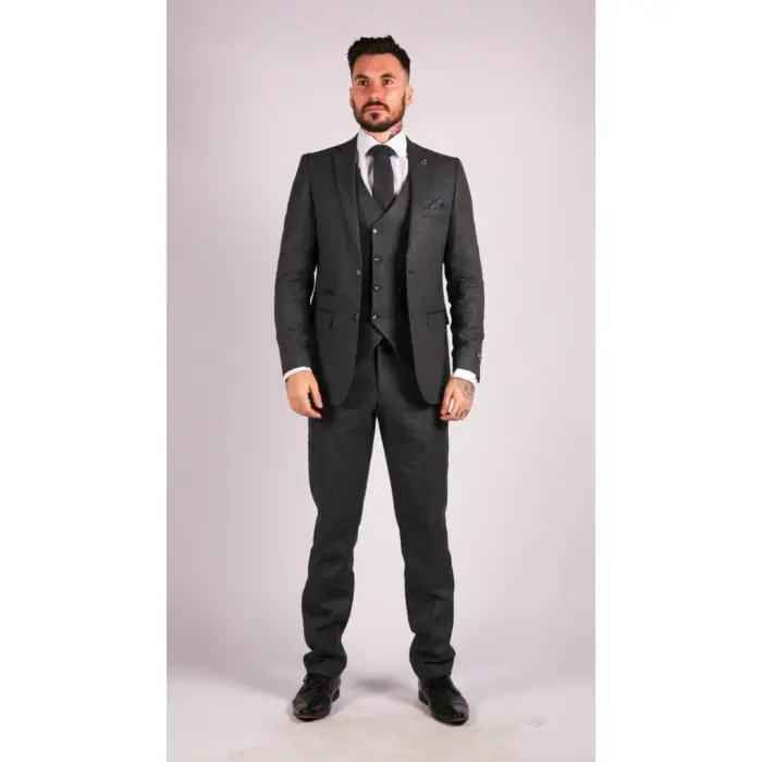 Mens Wool 3 Piece Suit Double Breasted Waistcoat Tweed 1920s - Image 2