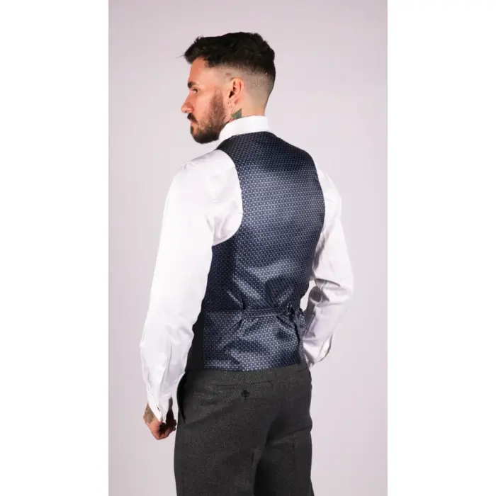 Mens Wool 3 Piece Suit Double Breasted Waistcoat Tweed 1920s - Image 6