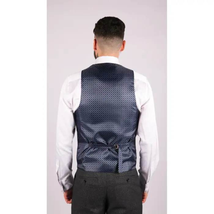 Mens Wool 3 Piece Suit Double Breasted Waistcoat Tweed 1920s - Image 7
