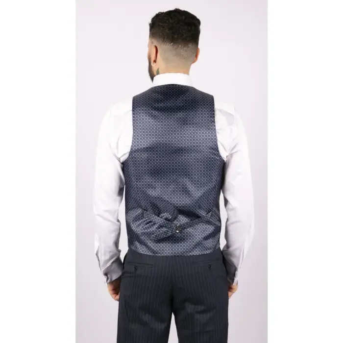 Mens 3 Piece Suit Gatsby 1920s Gangster Pinstripe Tailored Fit - Image 6