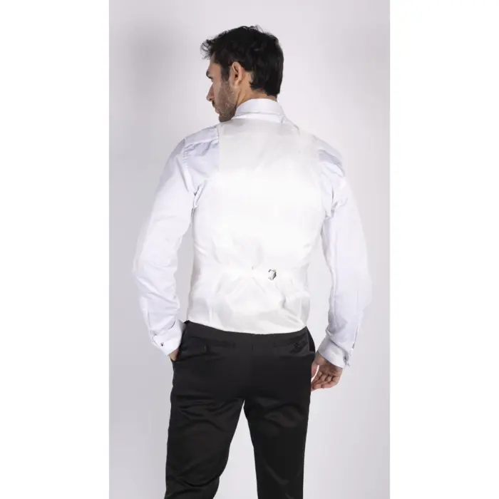 Mens Paisley Tuxedo Blazer And Waistcoat Brocade Dinner Jacket Satin Ivory Black - Image 6