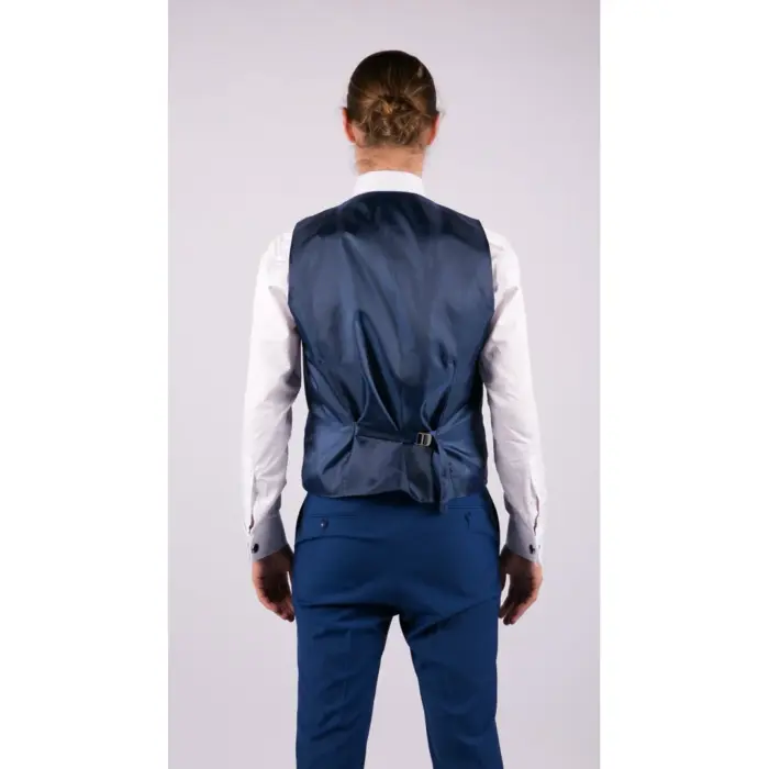 Mens 3 Piece Royal Blue Tailored Fit Suit Best Man Groom Prom Wedding Classic - Image 6