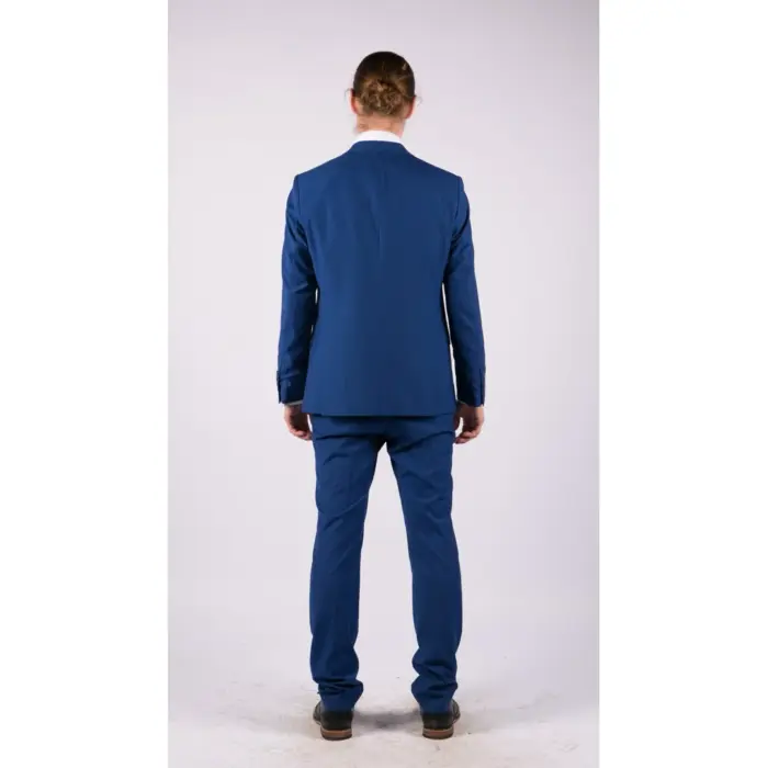 Mens 3 Piece Royal Blue Tailored Fit Suit Best Man Groom Prom Wedding Classic - Image 7