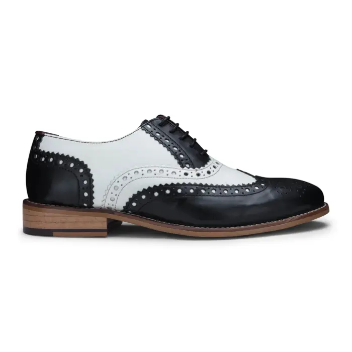 Mens Real Leather Vintage Shoes Brogues 1920s Suede Tweed Laced Shoes Smart Formal - Image 8