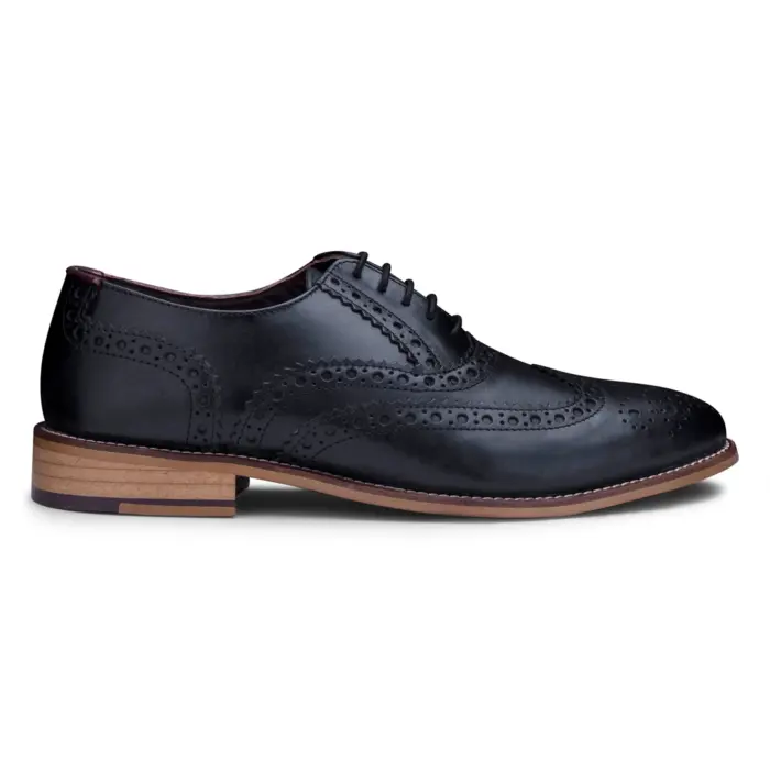 Mens Real Leather Vintage Shoes Brogues 1920s Suede Tweed Laced Shoes Smart Formal - Image 1