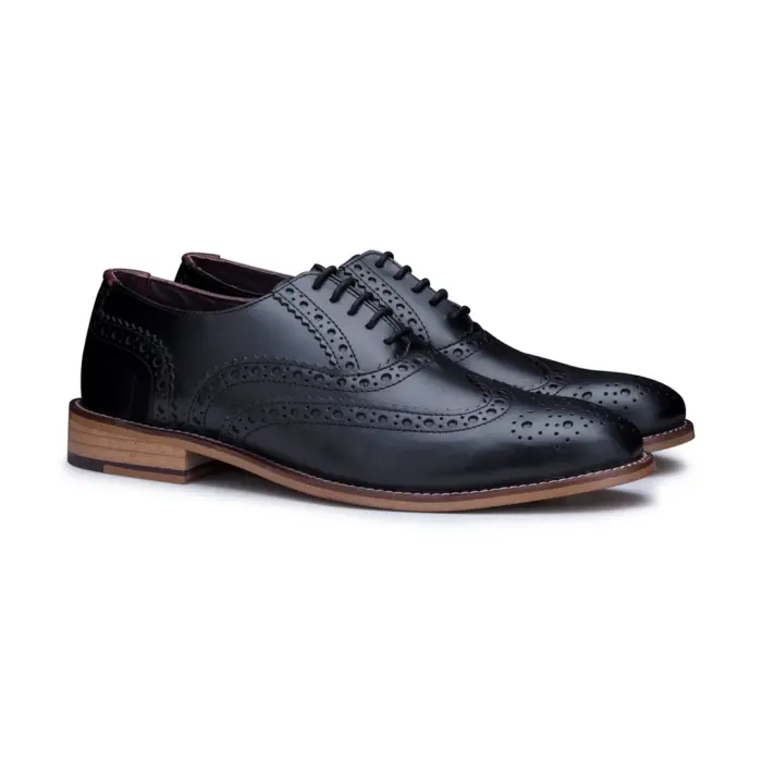 Mens Real Leather Vintage Shoes Brogues 1920s Suede Tweed Laced Shoes Smart Formal - Image 2