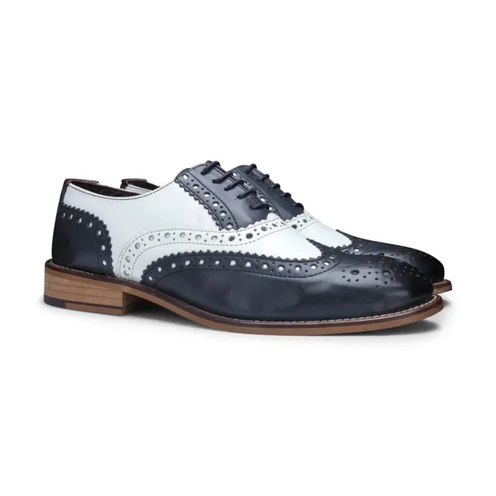 Mens Real Leather Vintage Shoes Brogues 1920s Suede Tweed Laced Shoes Smart Formal - Image 34