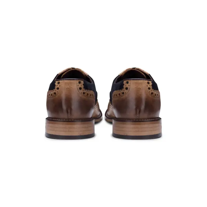 Mens Real Leather Vintage Shoes Brogues 1920s Suede Tweed Laced Shoes Smart Formal - Image 39