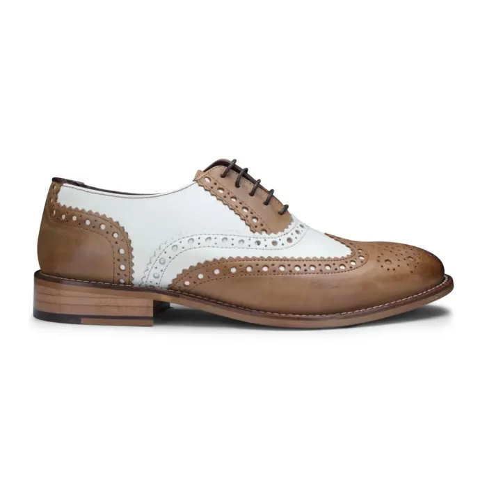 Mens Real Leather Vintage Shoes Brogues 1920s Suede Tweed Laced Shoes Smart Formal - Image 40
