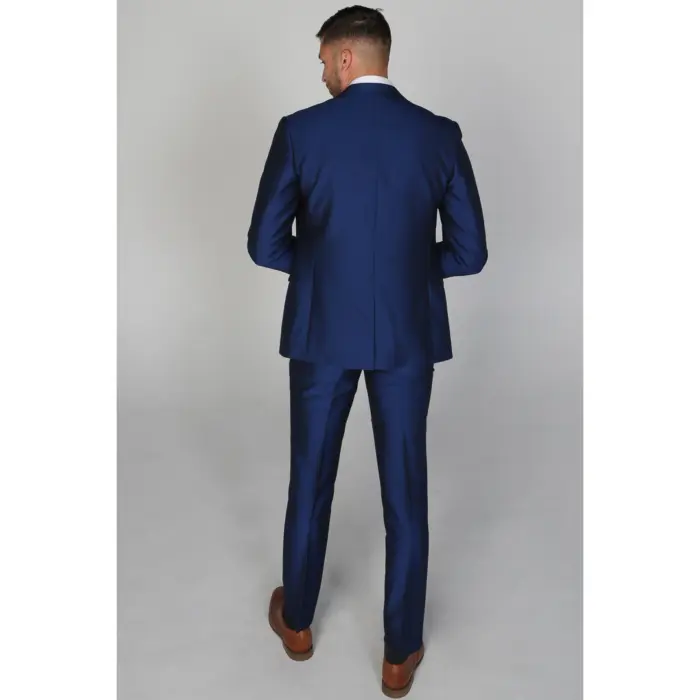 Kingsley - Men's Plain Blue Blazer Wedding Prom - Image 3