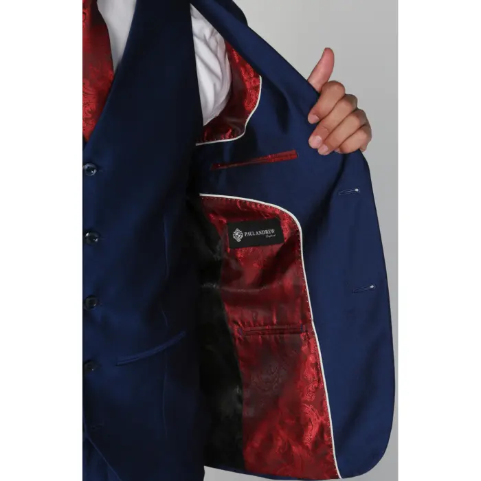 Kingsley - Men's Plain Blue Blazer Wedding Prom - Image 2