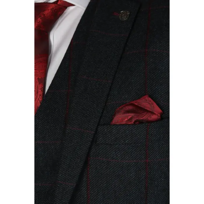 Madrid - Men's Tweed Blue Blazer Wedding Formal - Image 5