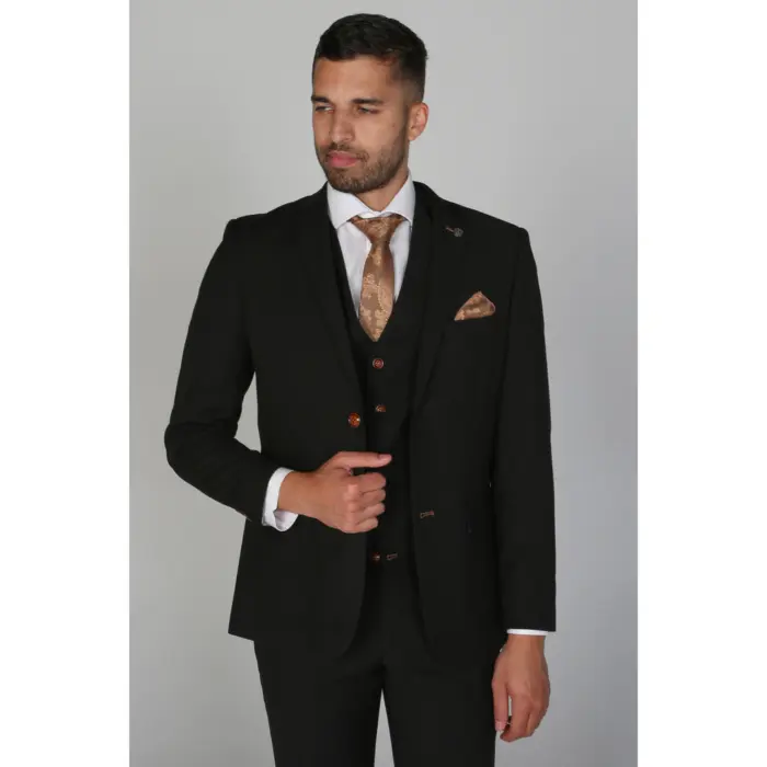 Mayfair- Men's Plain Black Blazer Weddings & Prom - Image 1