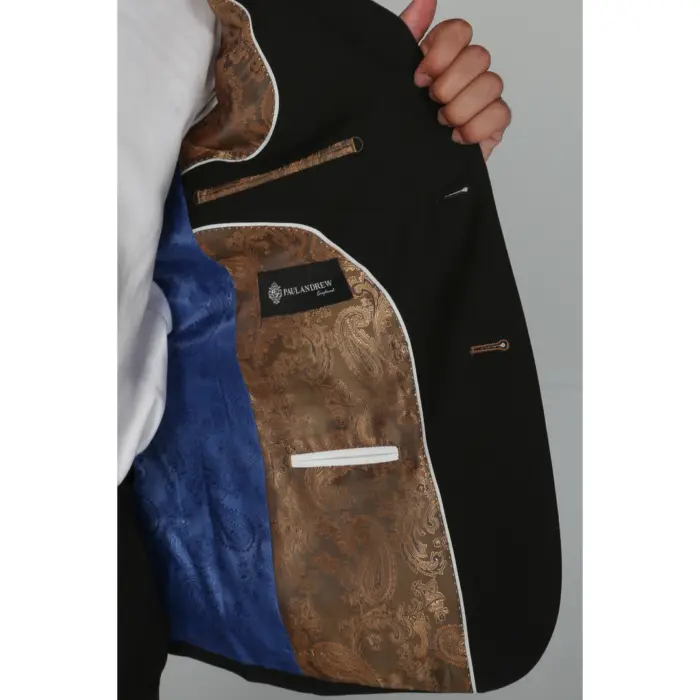 Mayfair- Men's Plain Black Blazer Weddings & Prom - Image 4