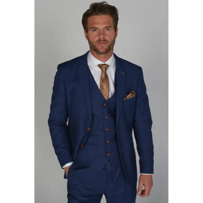 Mayfair- Men's Plain Blue Blazer Weddings & Prom - Image 1