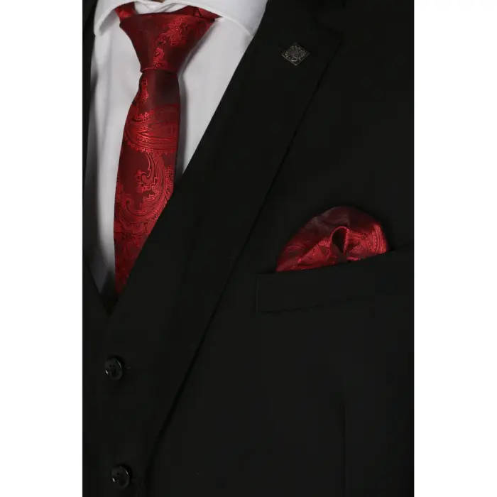Parker - Men's Plain Black Blazer Prom Wedding Office - Image 2