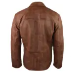Mens Real Leather Jacket Black Smart Casual Classic Blazer Retro Vintage - Image 10