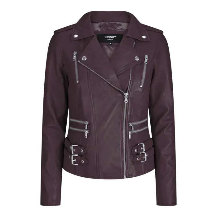 Womens Ladies Real Soft Leather Racing Style Biker Jacket - Image 13