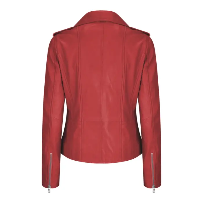 Womens Ladies Real Soft Leather Racing Style Biker Jacket - Image 31