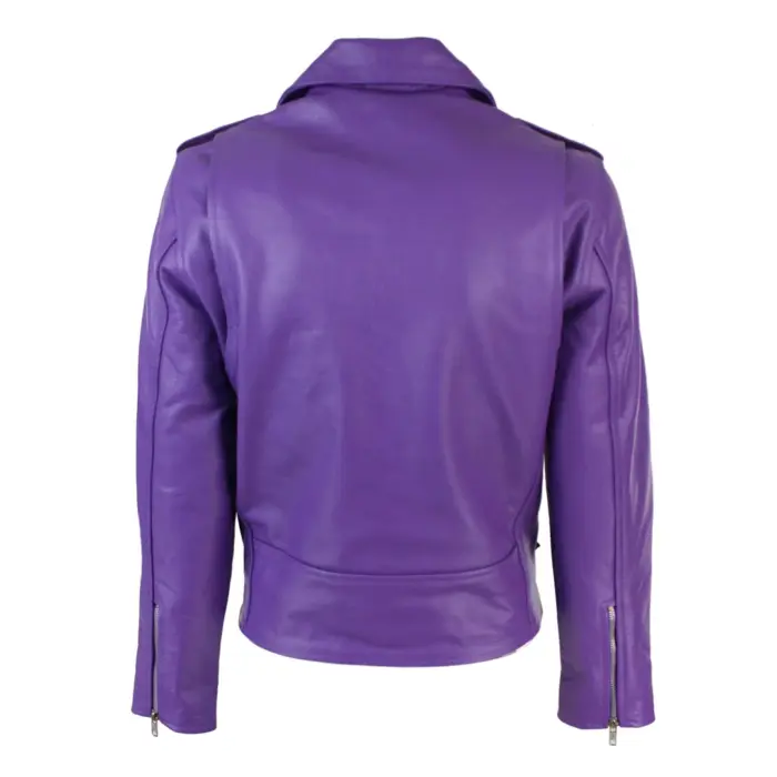Brando Ladies Women Black Red White Classic Biker Motorcycle Motorbike Hide Leather Jacket - Image 14