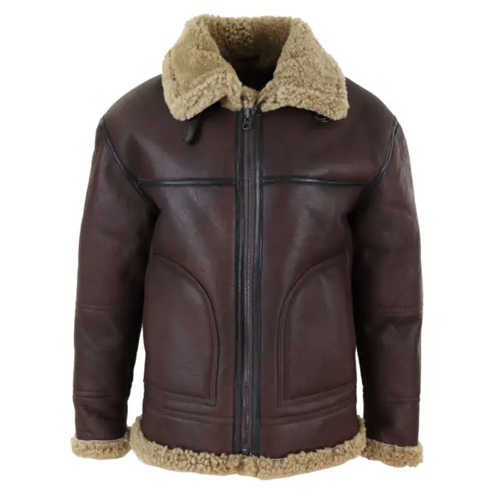 Men's Aviator Real Shearling Sheepskin Leather Bomber Flying Jacket BNWT - Image 1
