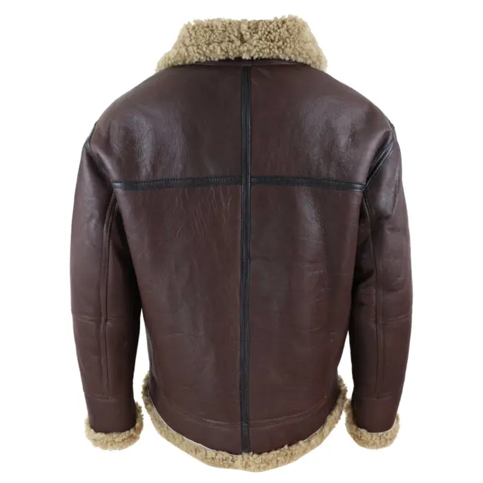 Men's Aviator Real Shearling Sheepskin Leather Bomber Flying Jacket BNWT - Image 4