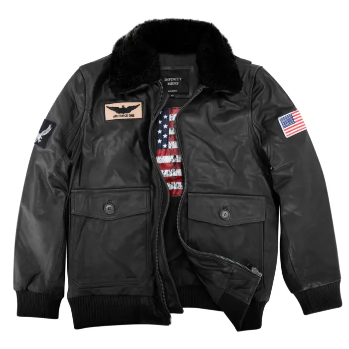 Mens Real Leather US Aviator Air Force Pilot Flying Bomber Jacket - Image 1