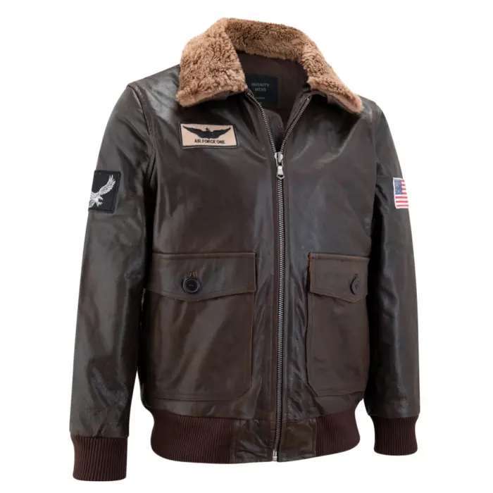 Mens Real Leather US Aviator Air Force Pilot Flying Bomber Jacket - Image 11