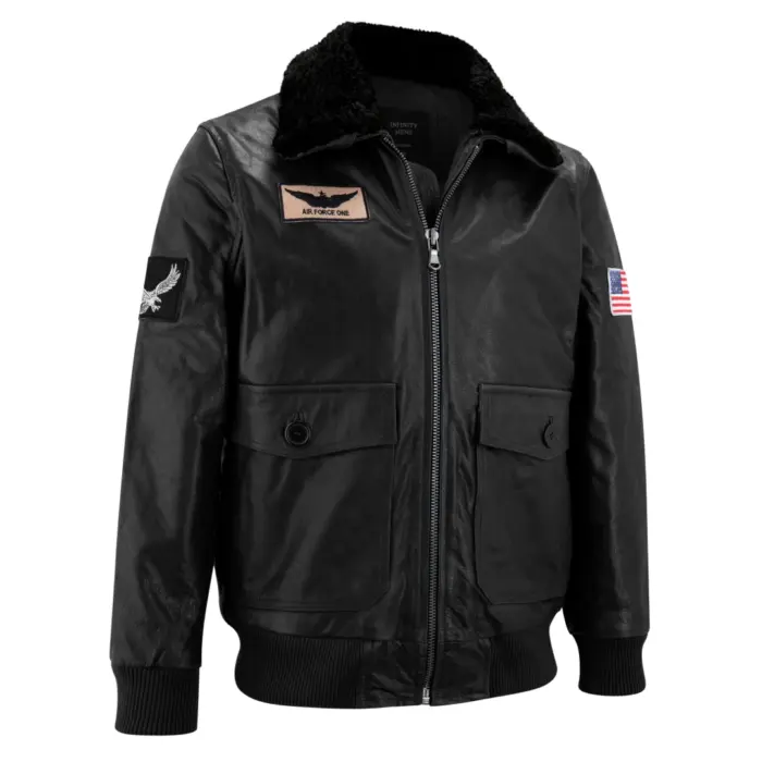 Mens Real Leather US Aviator Air Force Pilot Flying Bomber Jacket - Image 4