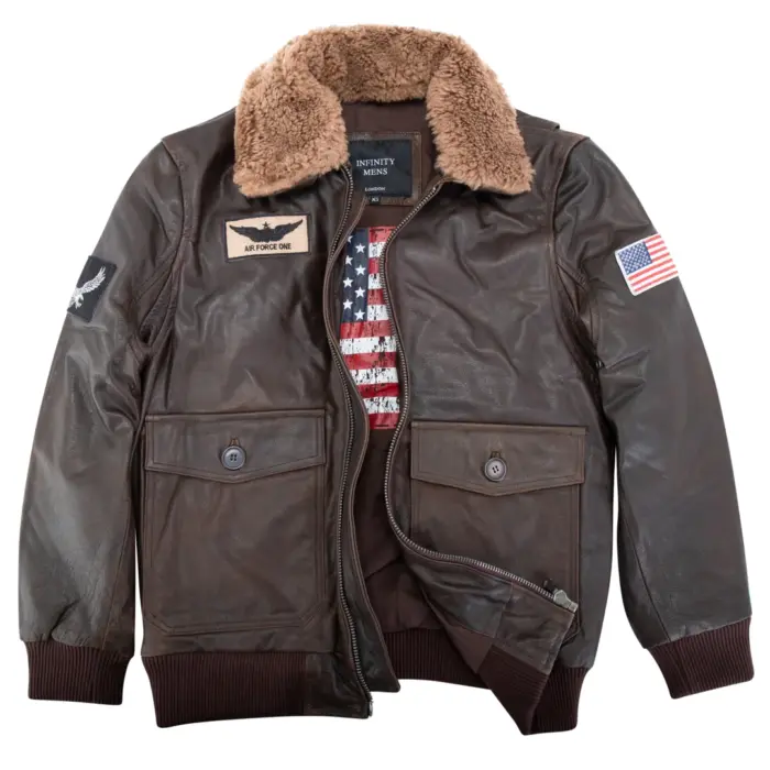 Mens Real Leather US Aviator Air Force Pilot Flying Bomber Jacket - Image 8