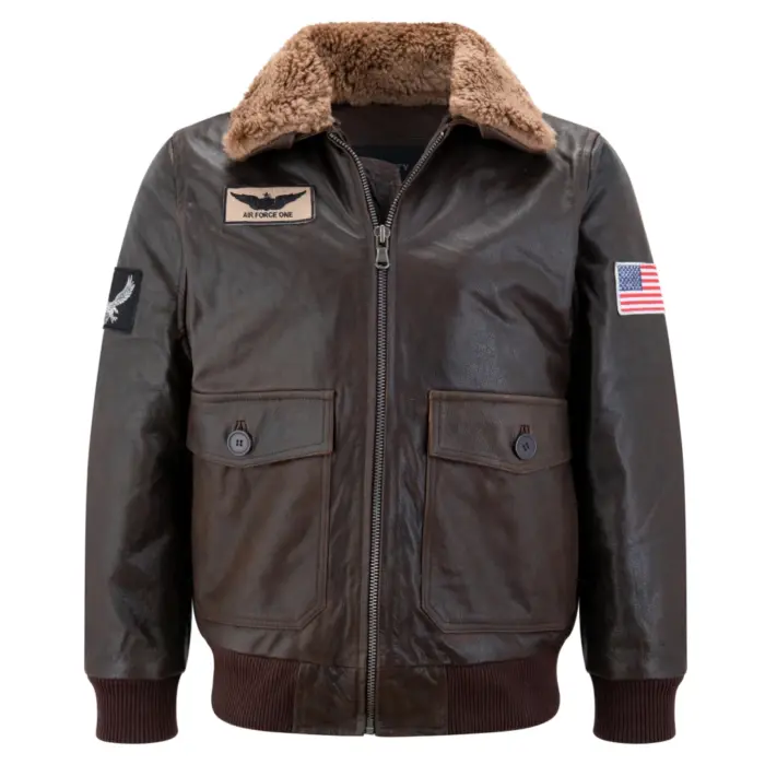 Mens Real Leather US Aviator Air Force Pilot Flying Bomber Jacket - Image 9