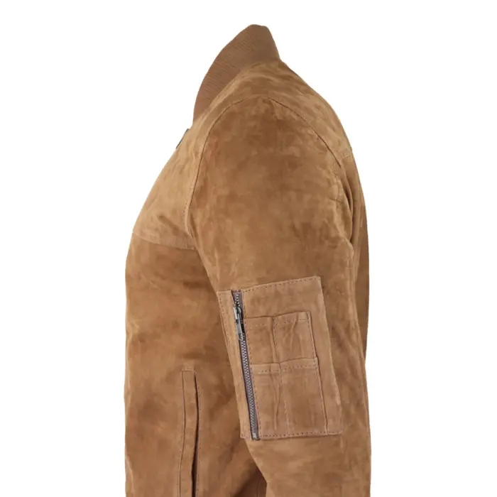 Mens Genuine Suede Bomber Jacket Leather Casual Varsity VIntage Smart Casual - Image 23