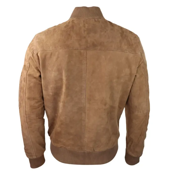 Mens Genuine Suede Bomber Jacket Leather Casual Varsity VIntage Smart Casual - Image 21