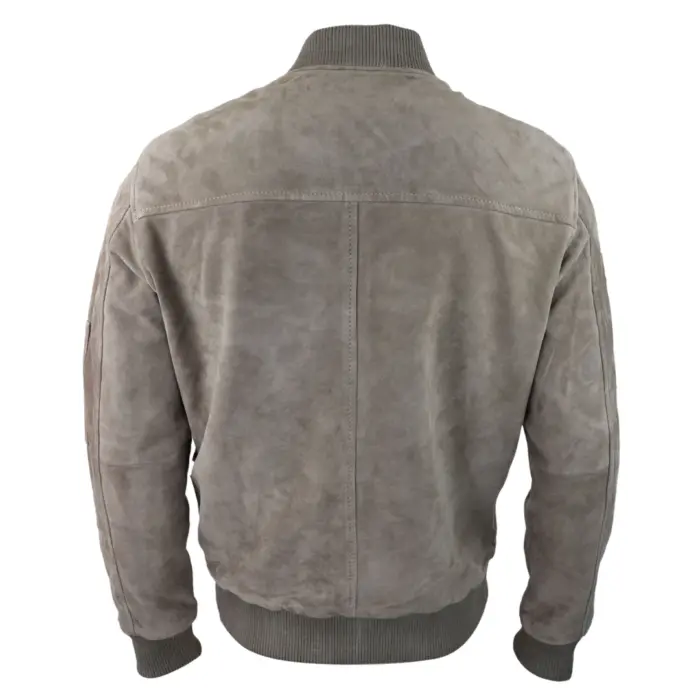 Mens Genuine Suede Bomber Jacket Leather Casual Varsity VIntage Smart Casual - Image 4