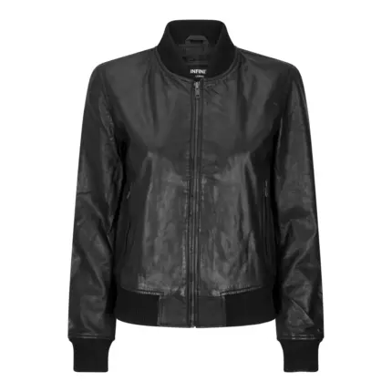 Womens Genuine Leather Bomber Jacket Real Leather Casual Varsity Vintage Casual