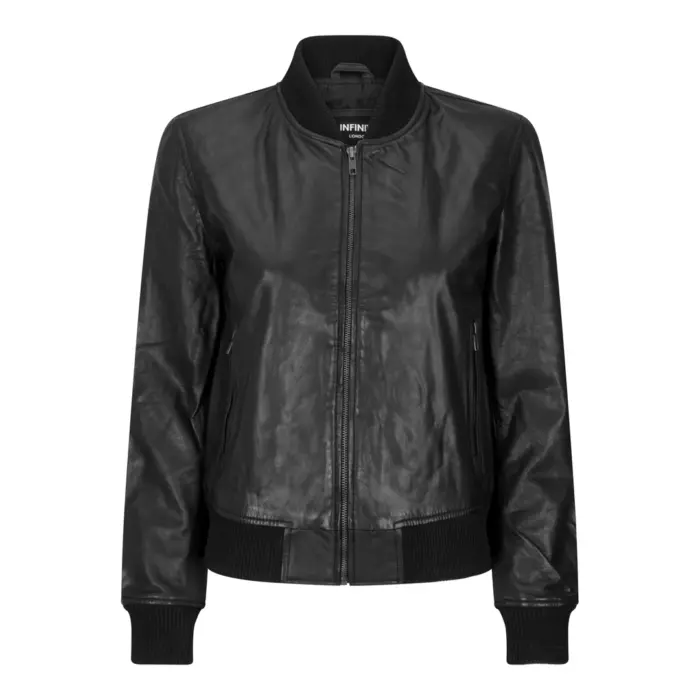 Womens Genuine Leather Bomber Jacket Real Leather Casual Varsity Vintage Casual - Image 1