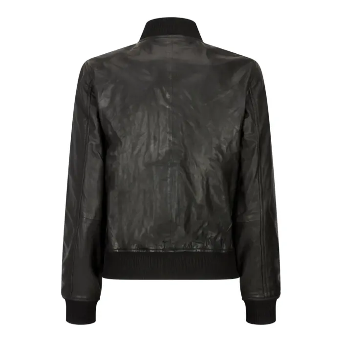 Womens Genuine Leather Bomber Jacket Real Leather Casual Varsity Vintage Casual - Image 5