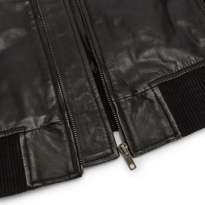 Womens Genuine Leather Bomber Jacket Real Leather Casual Varsity Vintage Casual - Image 4