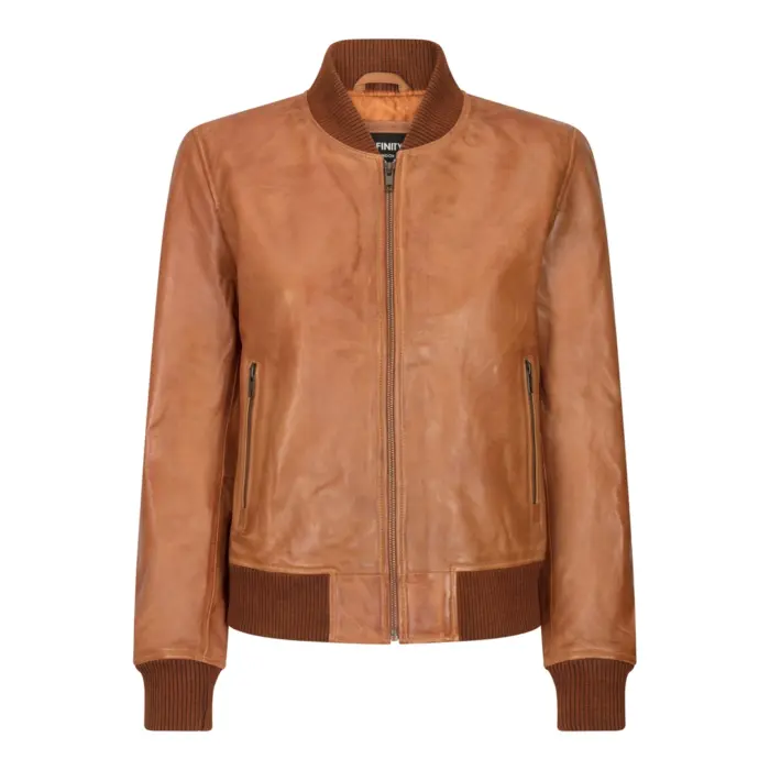 Womens Genuine Leather Bomber Jacket Real Leather Casual Varsity Vintage Casual - Image 6