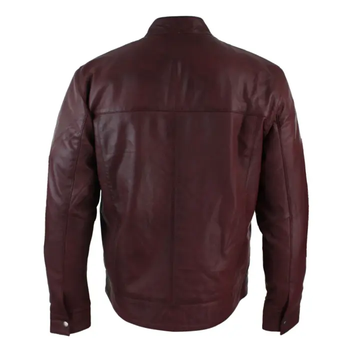Mens Real Suede Leather Classic Zip Jacket Camel Turn Down Collar Vintage Retro - Image 9