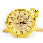 Mechanical Skeleton Open Face Pocket Watch