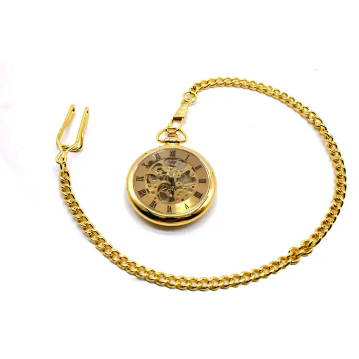 Mechanical Skeleton Open Face Pocket Watch - Image 2