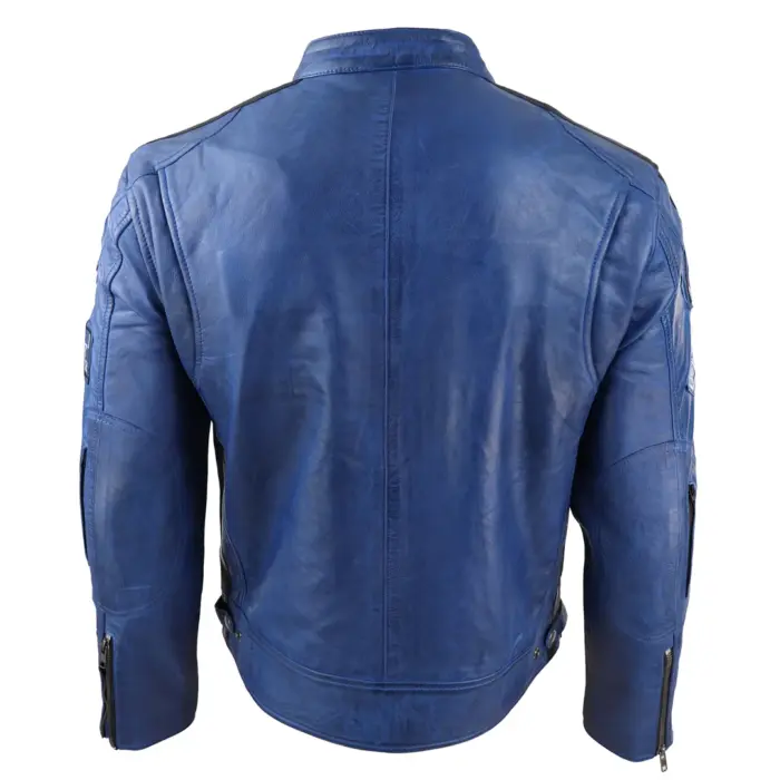 Men's Zipped Biker Leather Jacket | Infinity - Image 9