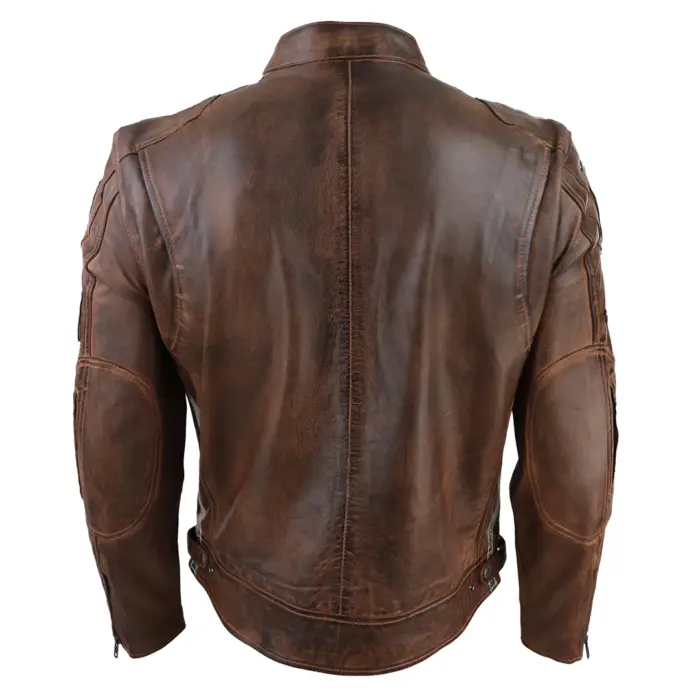 Men's Zipped Biker Leather Jacket | Infinity - Image 15